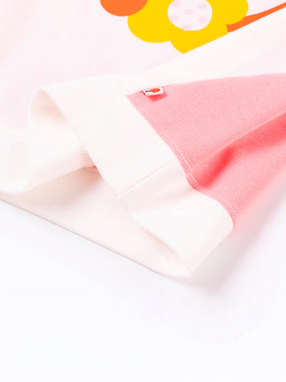 Girls Love Dream Hope Explore With Flower Print Sweatshirt And Yellow