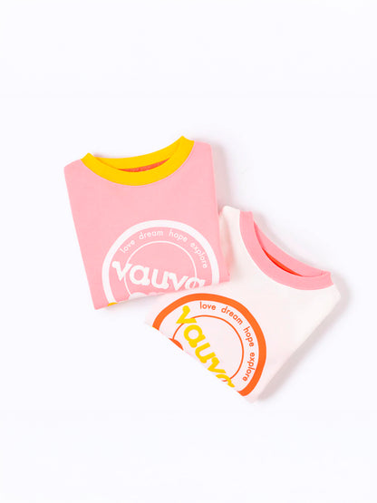 Girls Love Dream Hope Explore With Flower Print Sweatshirt And Yellow