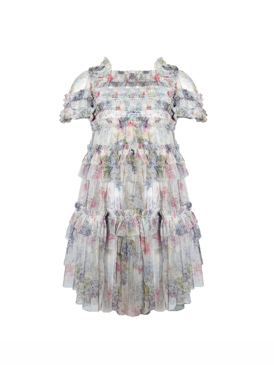 Hydrangea Frill Smocked Kid Dress