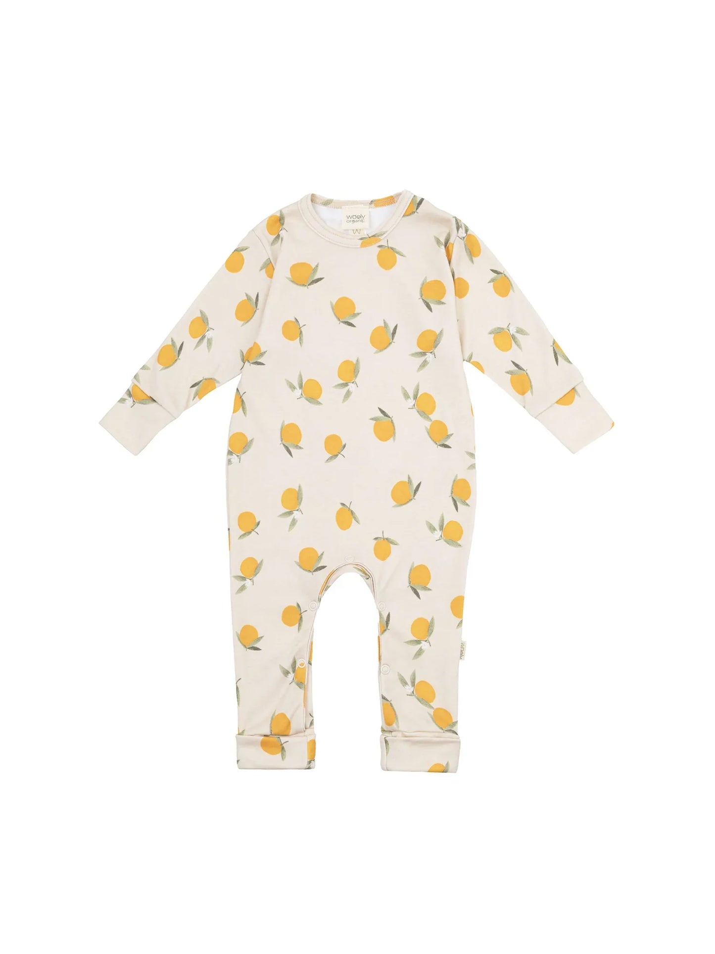 Lemon Print Long Sleeve Sleepsuit (GOTS)