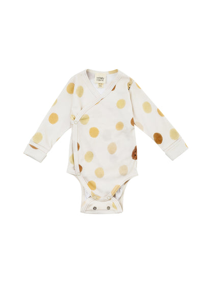 Big Dots Longsleeve Wrap Bodysuit (GOTS)