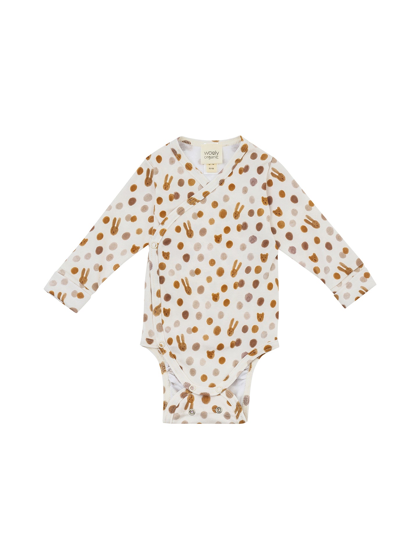 Small Dots Longsleeve Wrap Bodysuit (GOTS)