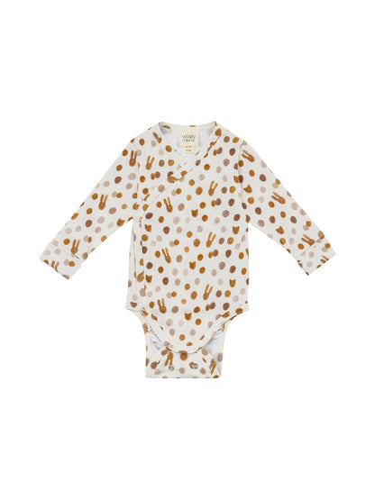 Small Dots Longsleeve Wrap Bodysuit (GOTS)