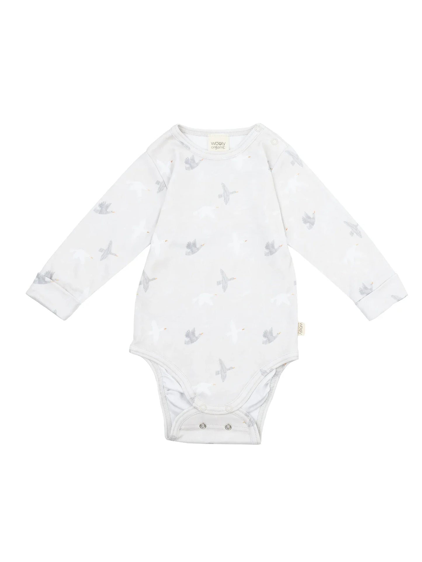 Bird Print Long Sleeve Bodysuit (GOTS)