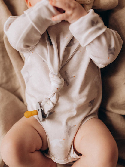 Bird Print Long Sleeve Bodysuit (GOTS)
