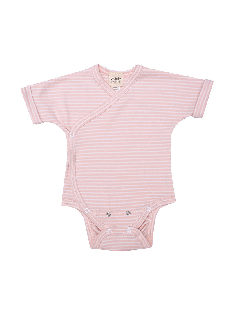 Wooly Organic Wooly Organic Short Sleeve Wrap Bodysuit Bodysuit