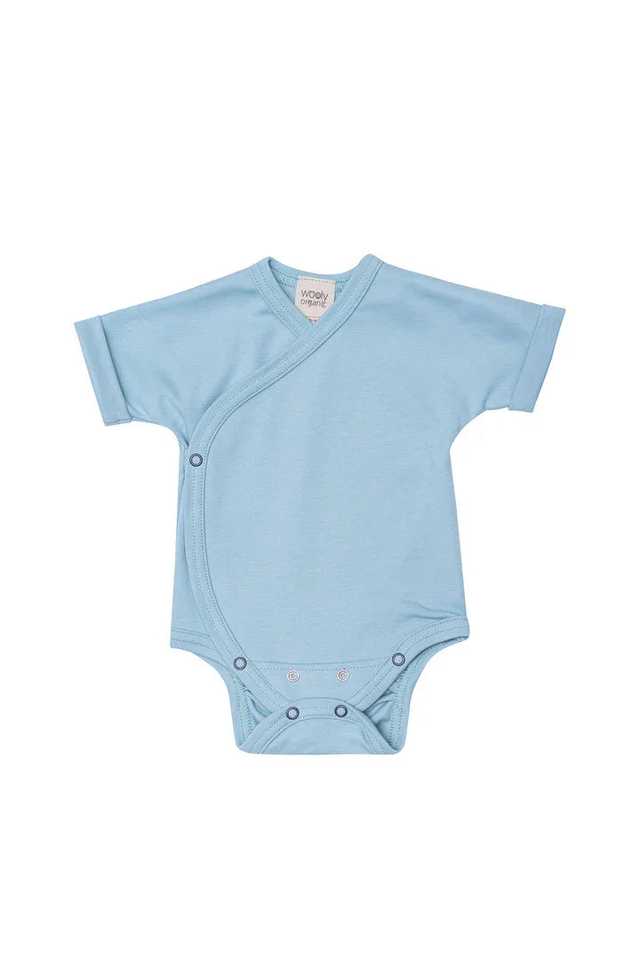 Wooly Organic Wooly Organic Short Sleeve Wrap Bodysuit Bodysuit