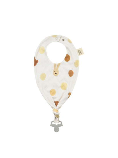 Big Dots Bib With Pacifier Clip (GOTS)
