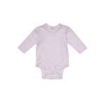 Wooly Organic Wooly Organic - Long sleeve bodysuit (Purple White Stripes) Bodysuit