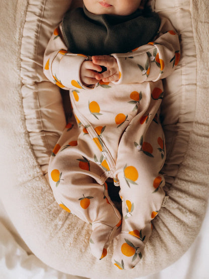 Lemon Print Wrap Sleepsuit with Feet (GOTS)