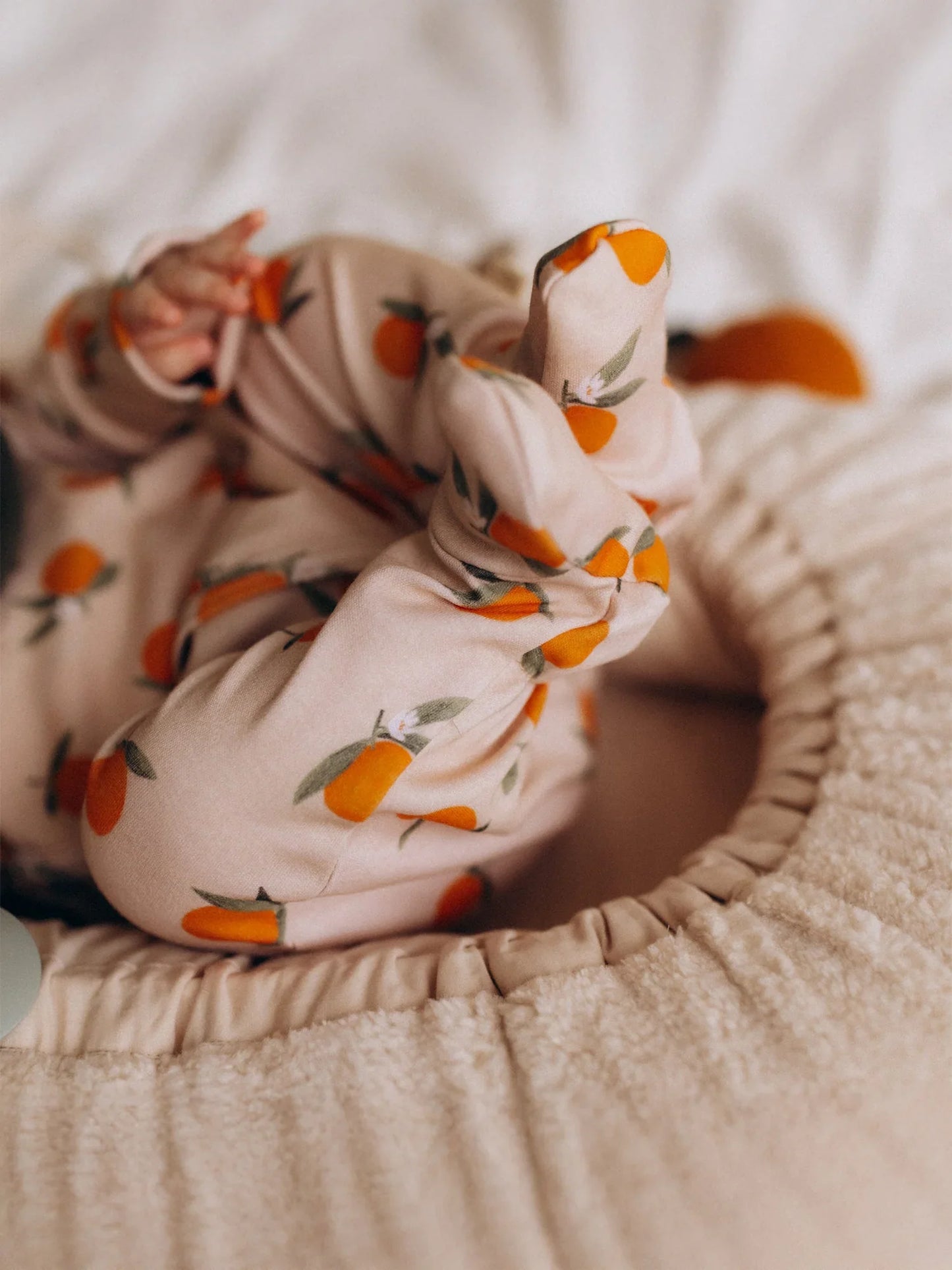 Lemon Print Wrap Sleepsuit with Feet (GOTS)