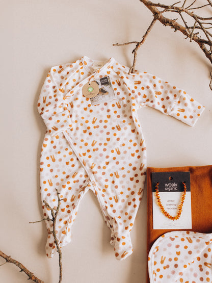 Small Dots Wrap Sleepsuit (GOTS)