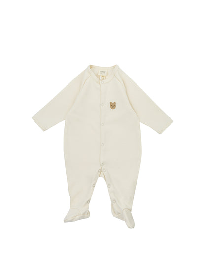 Sleepsuit With Teddy Embroidery (GOTS)