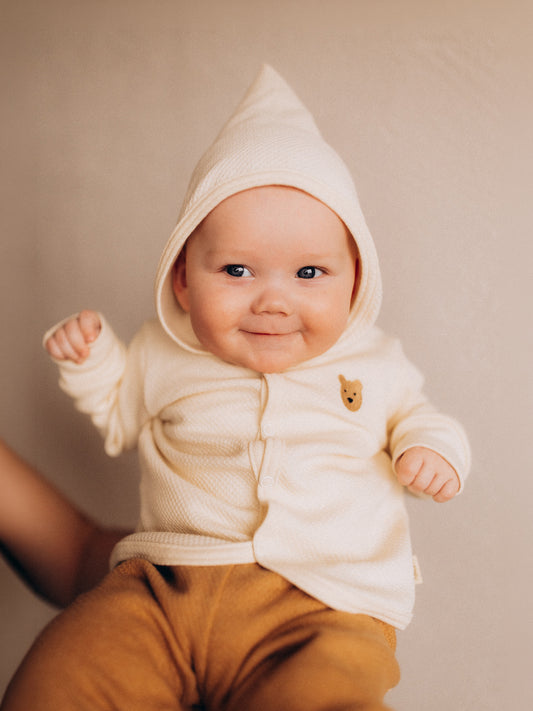 Jacket With Hoodie With Embroidery (GOTS)