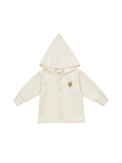 Jacket With Hoodie With Embroidery (GOTS)