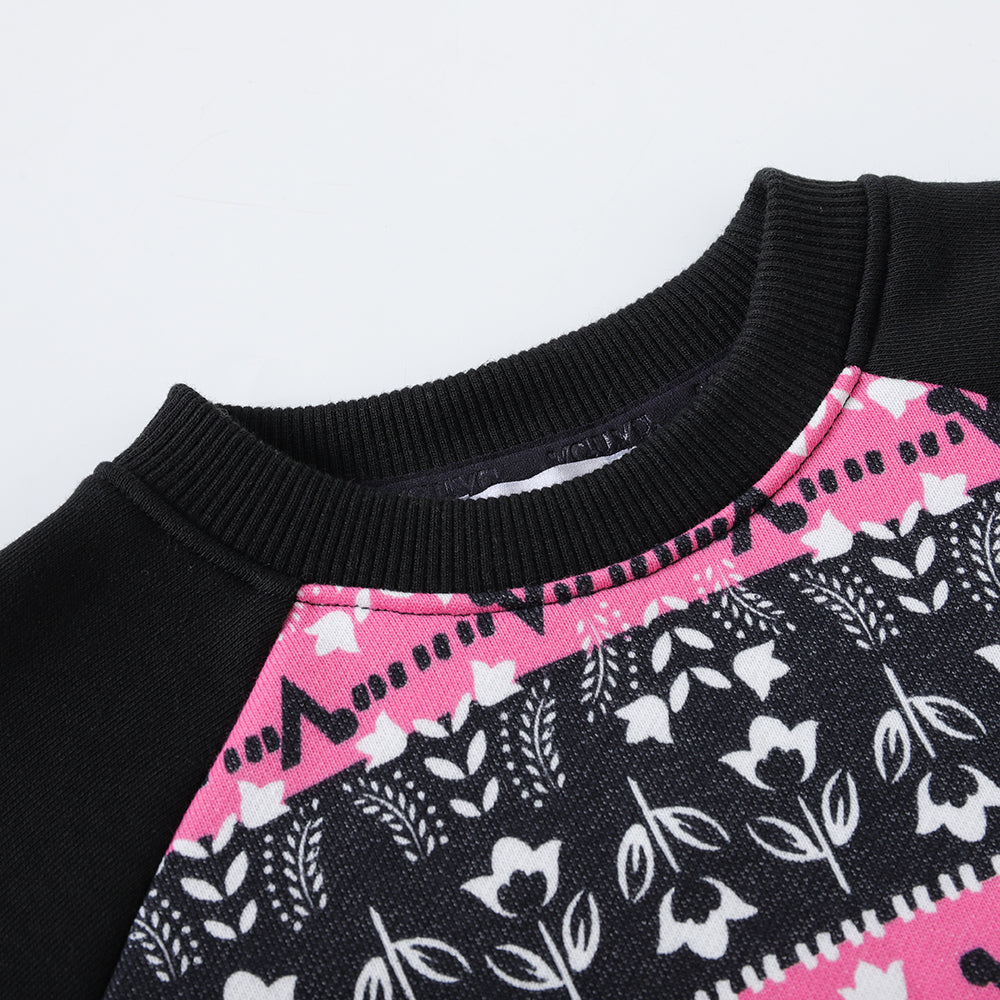 Vauva FW23 - Girls Organic Cotton Long Sweatshirt (Black) product image front zoom in