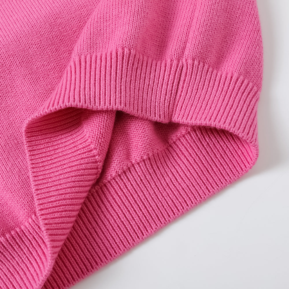 Vauva FW23 - Girls Rose Pink Printed Cotton Pullover-product image close up