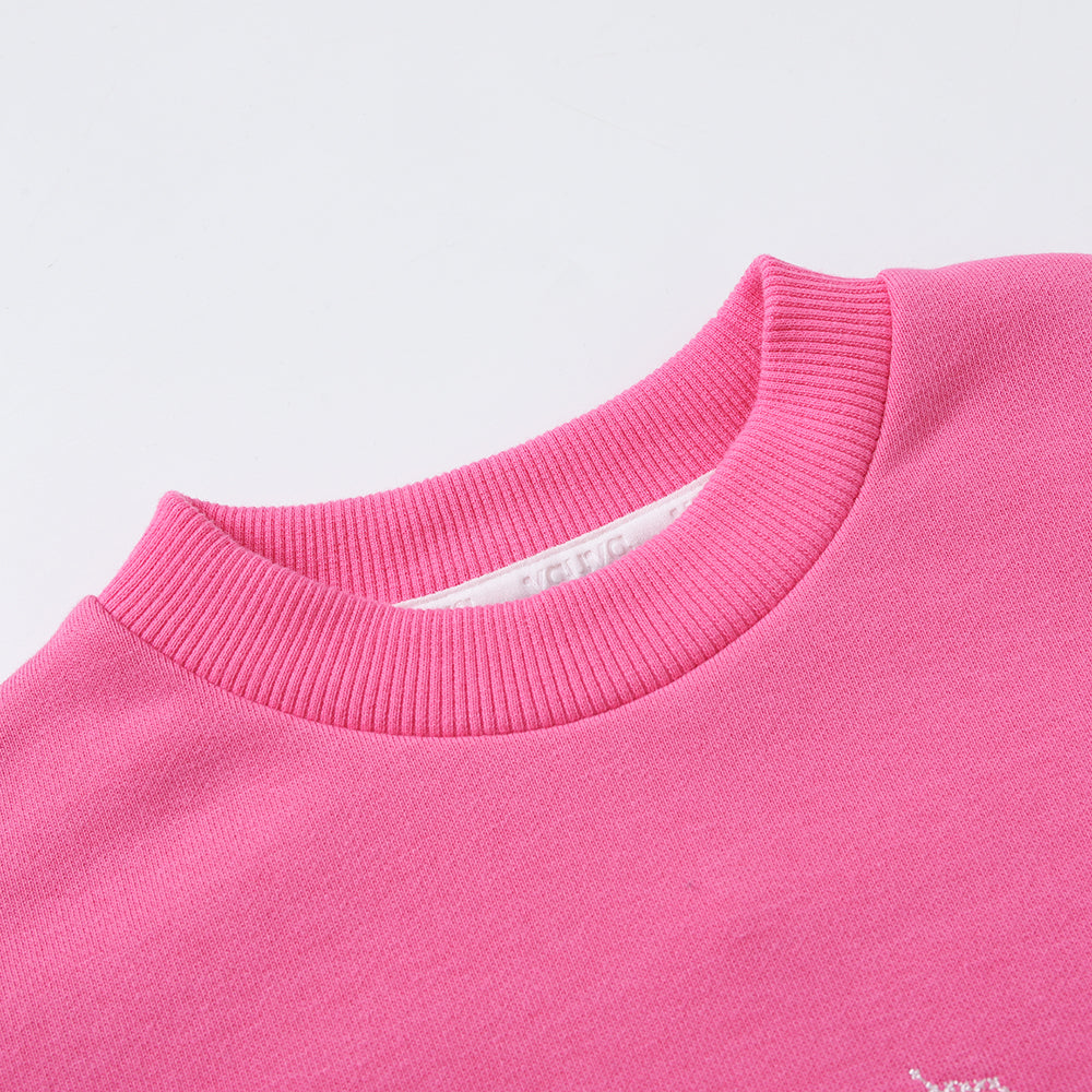 VAUVA Vauva FW23 - Girls Organic Cotton Sweater (Rose Pink) Sweatshirt