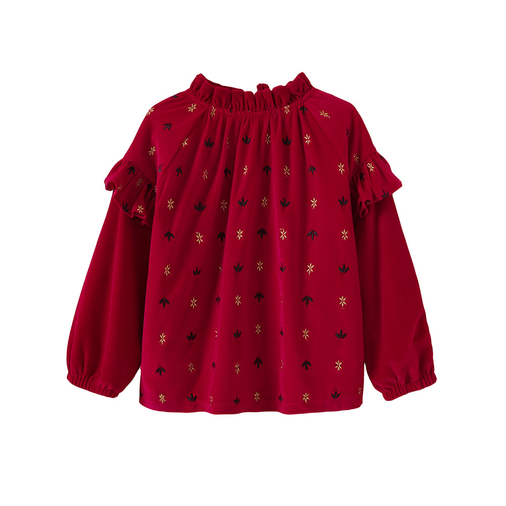 VAUVA Vauva FW23 - Girls Ruffle Collar Corduroy Tops Tops