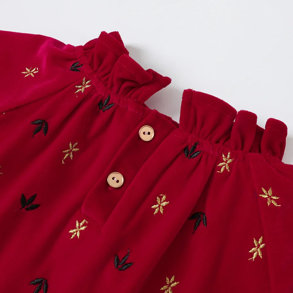VAUVA Vauva FW23 - Girls Ruffle Collar Corduroy Tops Tops