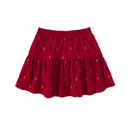 VAUVA Vauva FW23 - Girls Knitted Corduroy Skirt (Red) Skirt