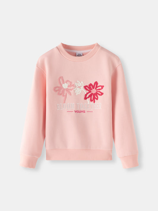 Girls Bloom Together Embroidered Sweatshirt