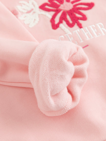 Girls Bloom Together Embroidered Sweatshirt