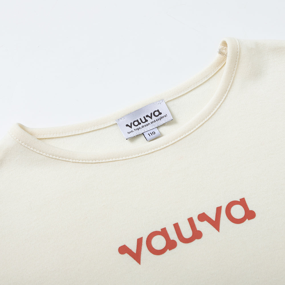 VAUVA Vauva FW23 - Kids Cotton Long Sleeve Crewneck T-Shirt (Off White) T-shirt