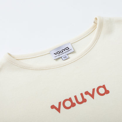 VAUVA Vauva FW23 - Kids Cotton Long Sleeve Crewneck T-Shirt (Off White) T-shirt