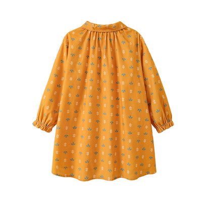 VAUVA Vauva FW23 - Girls Printed Puff Sleeve Dress (Yellow) Dress