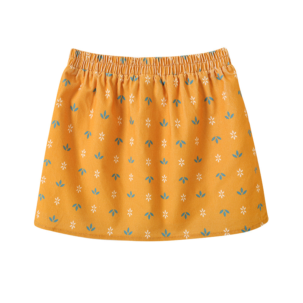 VAUVA Vauva FW23 - Girls Printed Elastic Waist A-Line Skirt (Yellow) Skirt