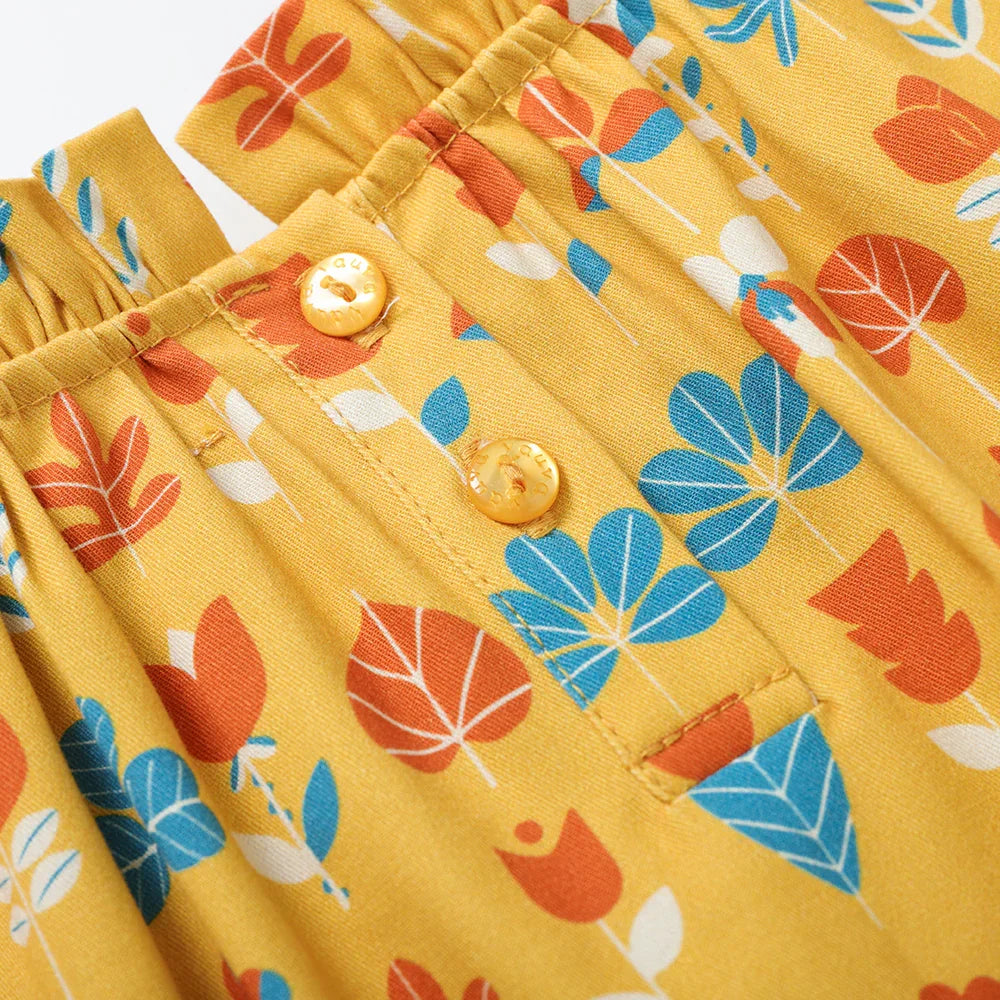 VAUVA Vauva FW23 - Girls Fungus Collar Printed Shirt (Mud Yellow) Shirt