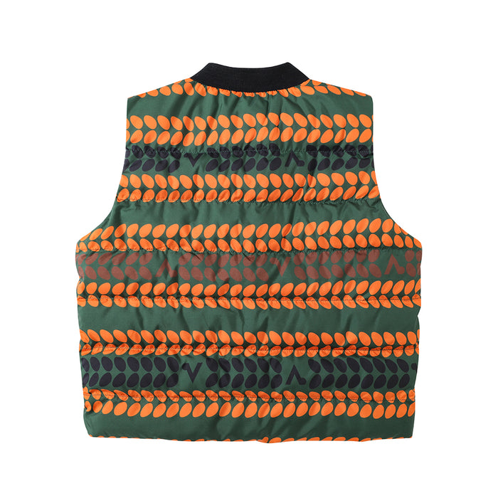 VAUVA Vauva FW23 - Boys' Striped Patchwork Down Vest (Green) Vest