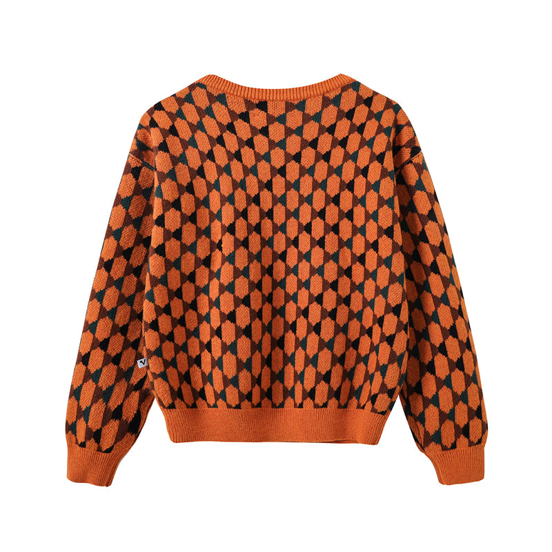VAUVA Vauva FW23 - Boys Cotton Long Sleeve Pocket Crewneck Sweatshirt (Orange) Sweatshirt