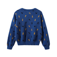 Vauva FW23 - Boys Embroidered Cotton Pullover (Blue)-product image back