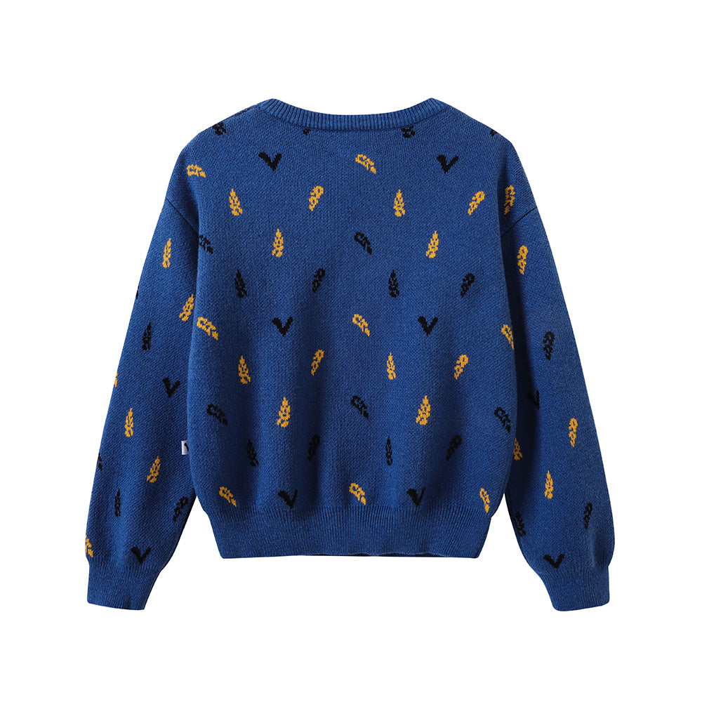 VAUVA Vauva FW23 - Boys Embroidered Cotton Pullover (Blue)