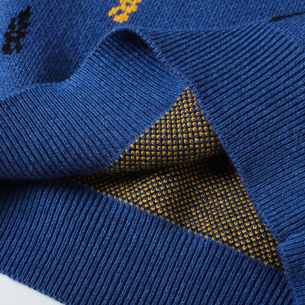 VAUVA Vauva FW23 - Boys Embroidered Cotton Pullover (Blue)