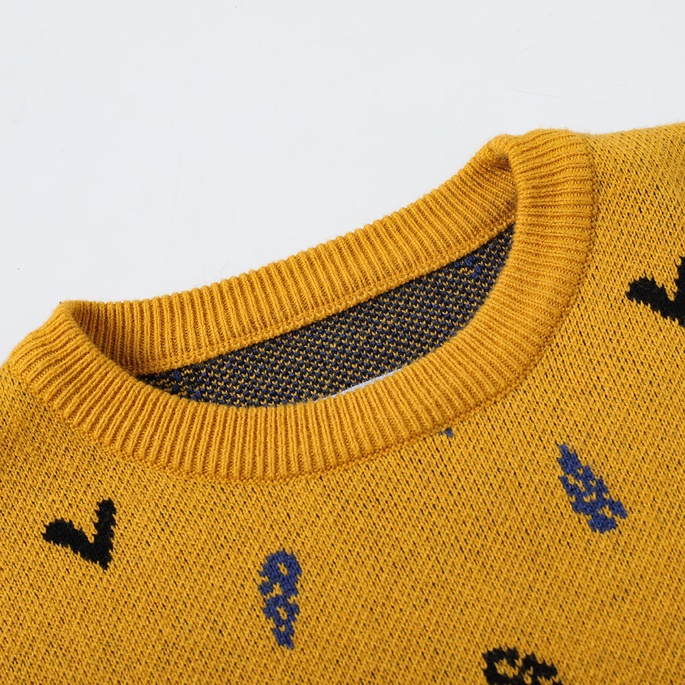 VAUVA Vauva FW23 - Boys Embroidered Cotton Pullover (Yellow)