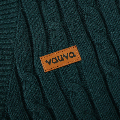 VAUVA Vauva FW23 - Boys Braided Long Sleeve Knit Jacket (Green) Coat &amp; Jacket