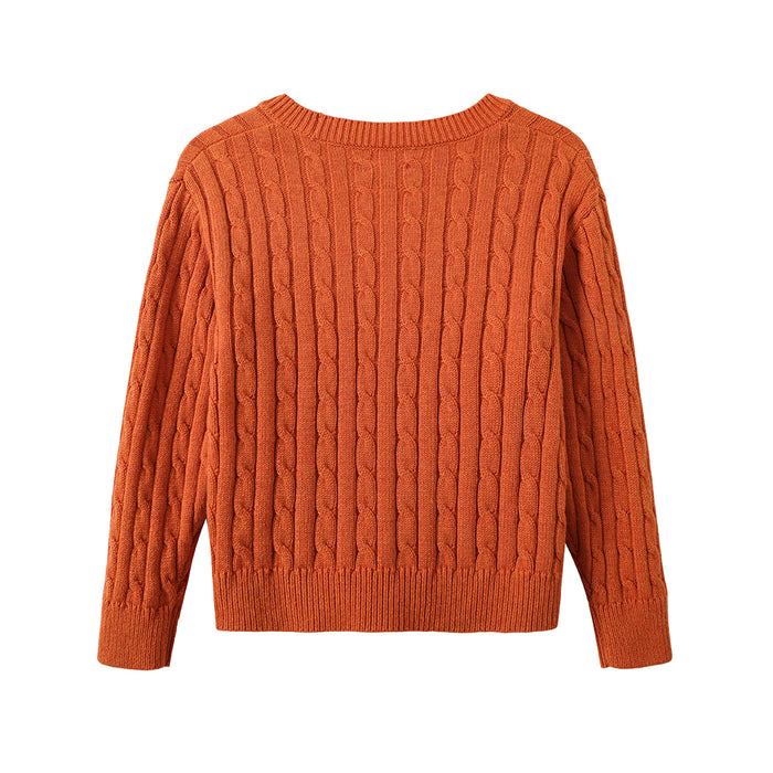 Vauva FW23 - 男童麻花長袖針織外套 （橙色）