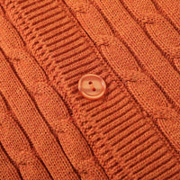 Vauva FW23 - Boy's Braided Long Sleeve Knit Jacket (Orange)-product image close up
