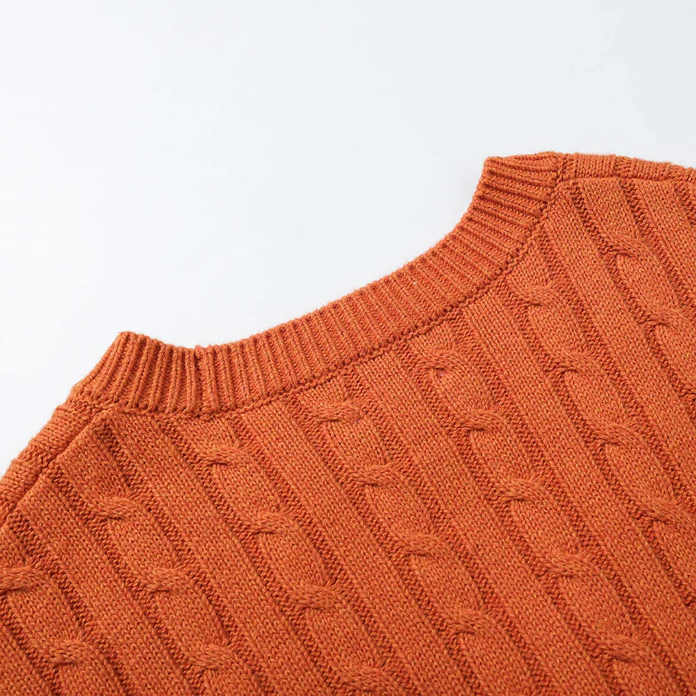 VAUVA Vauva FW23 - Boy's Braided Long Sleeve Knit Jacket (Orange) Coat & Jacket