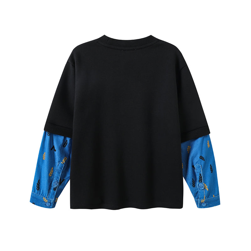Vauva FW23 - Boys Simple Color Block Sweatshirt (Black) product image back