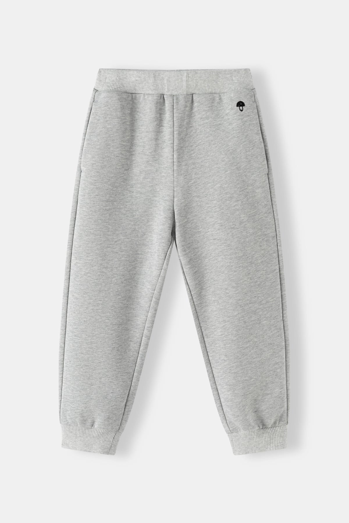 Kids Embroidered Mushroom Fleece Jogger Sweatpants