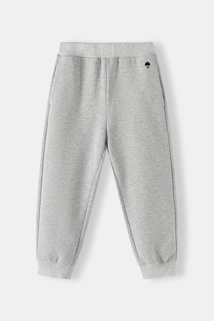 Kids Embroidered Mushroom Fleece Jogger Sweatpants