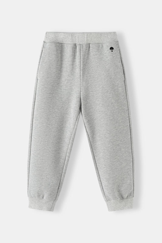 Kids Embroidered Mushroom Fleece Jogger Sweatpants