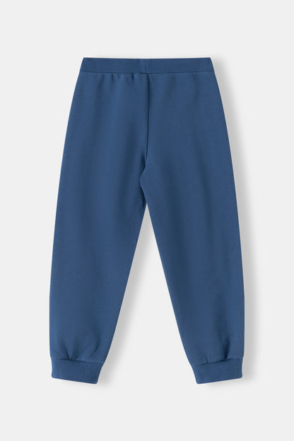 Kids Quilted Pocket Logo Embroidered Fleece Sweatpants