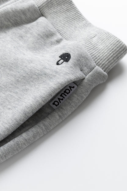 Kids Embroidered Mushroom Fleece Jogger Sweatpants