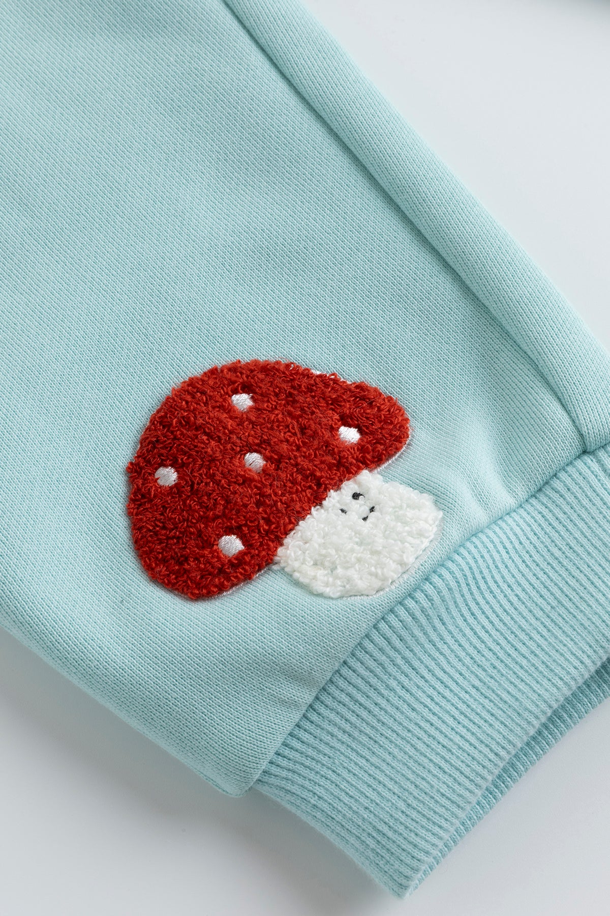 Baby Chenille Mushroom Patch Fleece Jogger Sweatpants