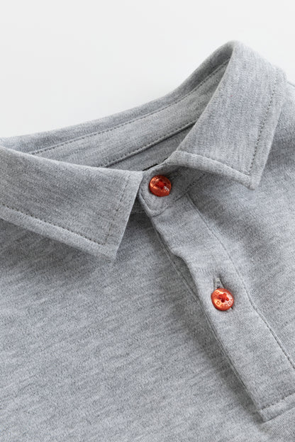 Kids Embroidered Mushroom Short Sleeve Polo Shirt